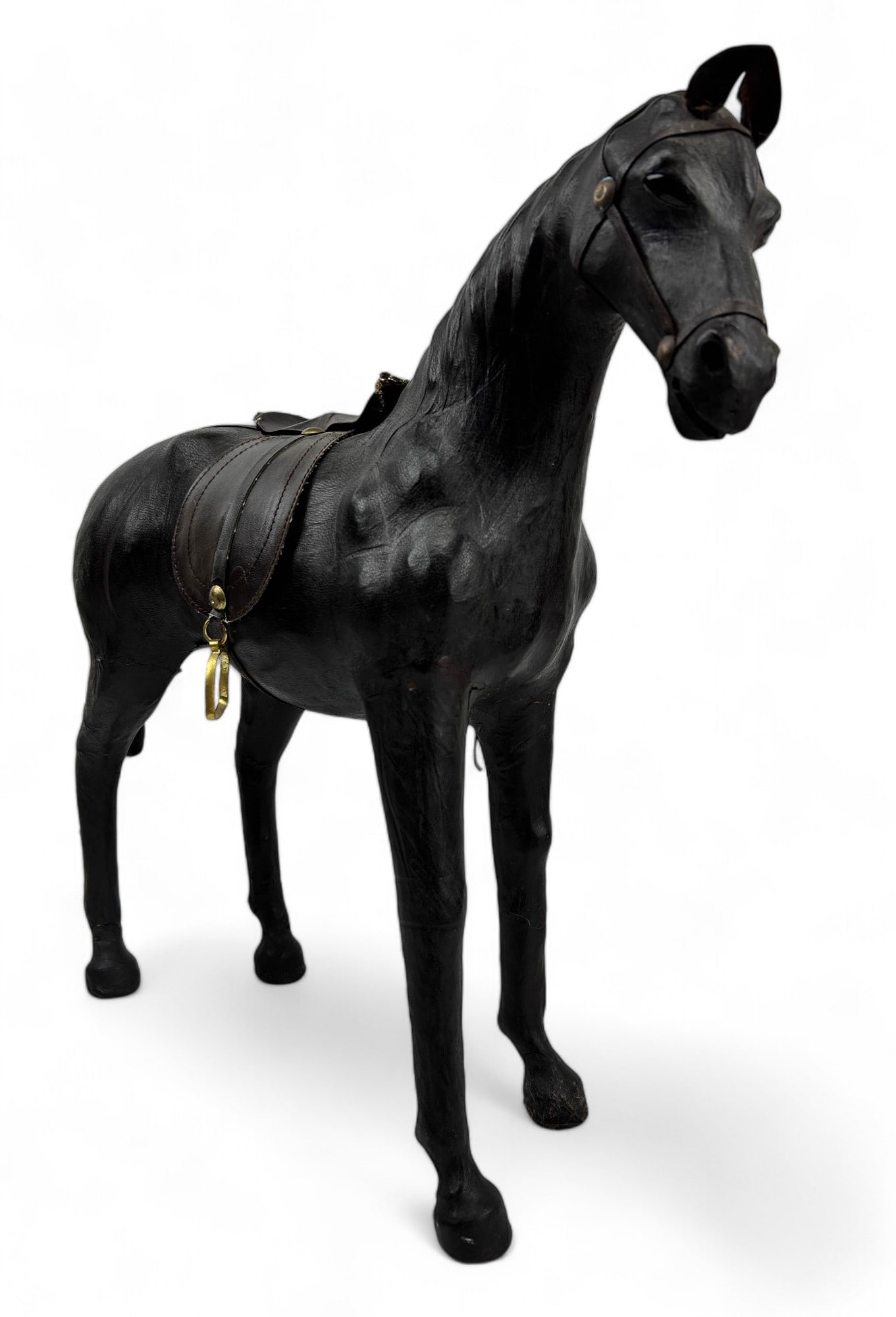 Leather 19" Equestrian Stallion Horse Sculpture (1 of 9)