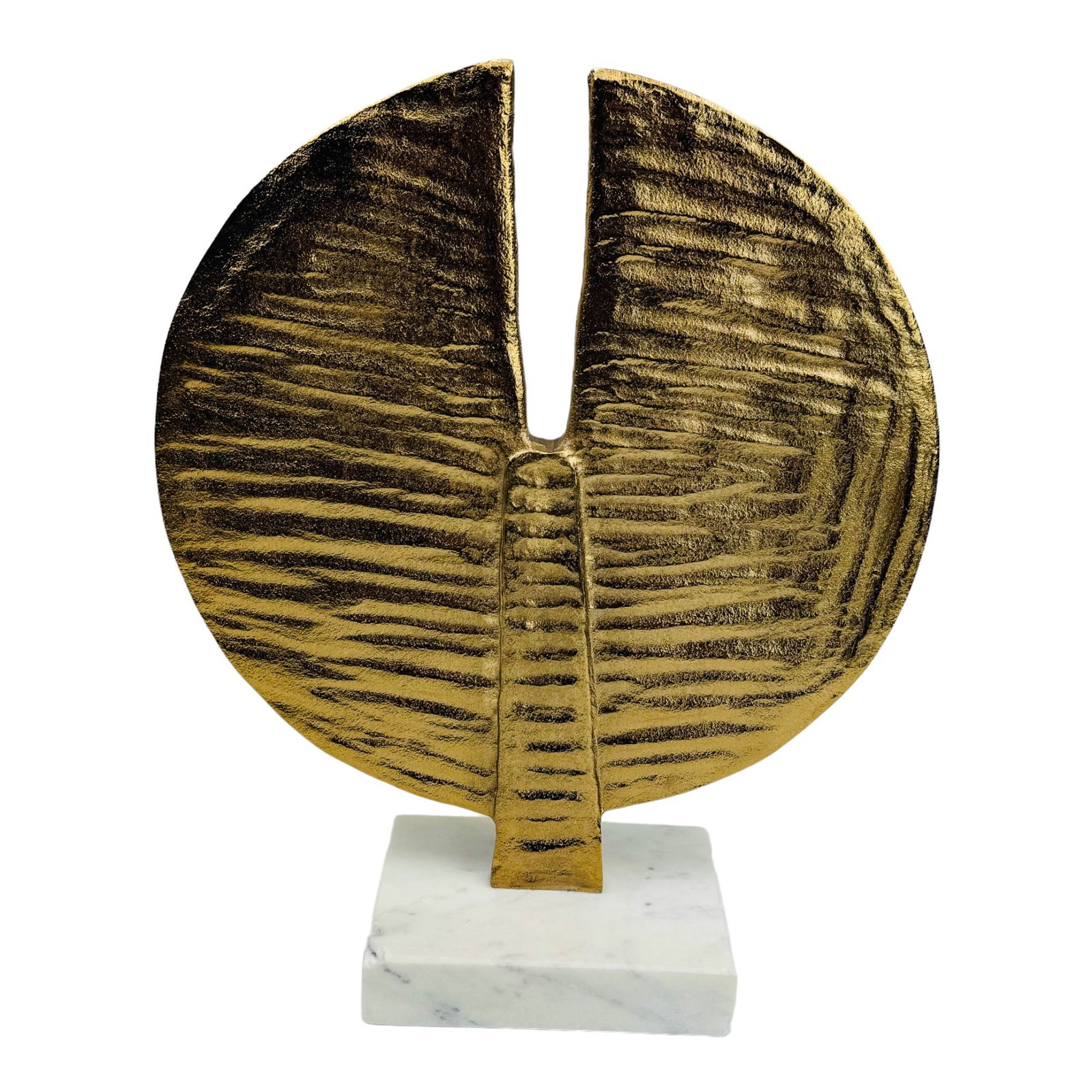 Abstract Modern Metal Sculpture on Marble Base (1 of 4)