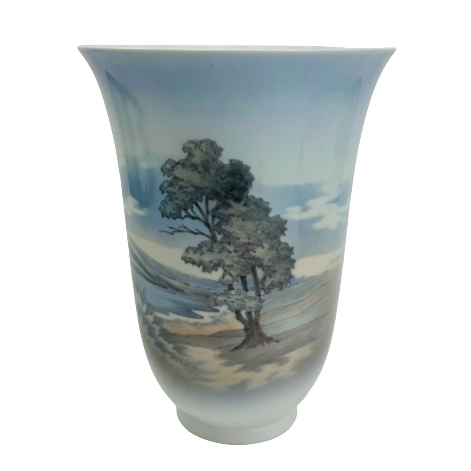 Lyngby Denmark Painted Landscape Porcelain Vase (1 of 4)