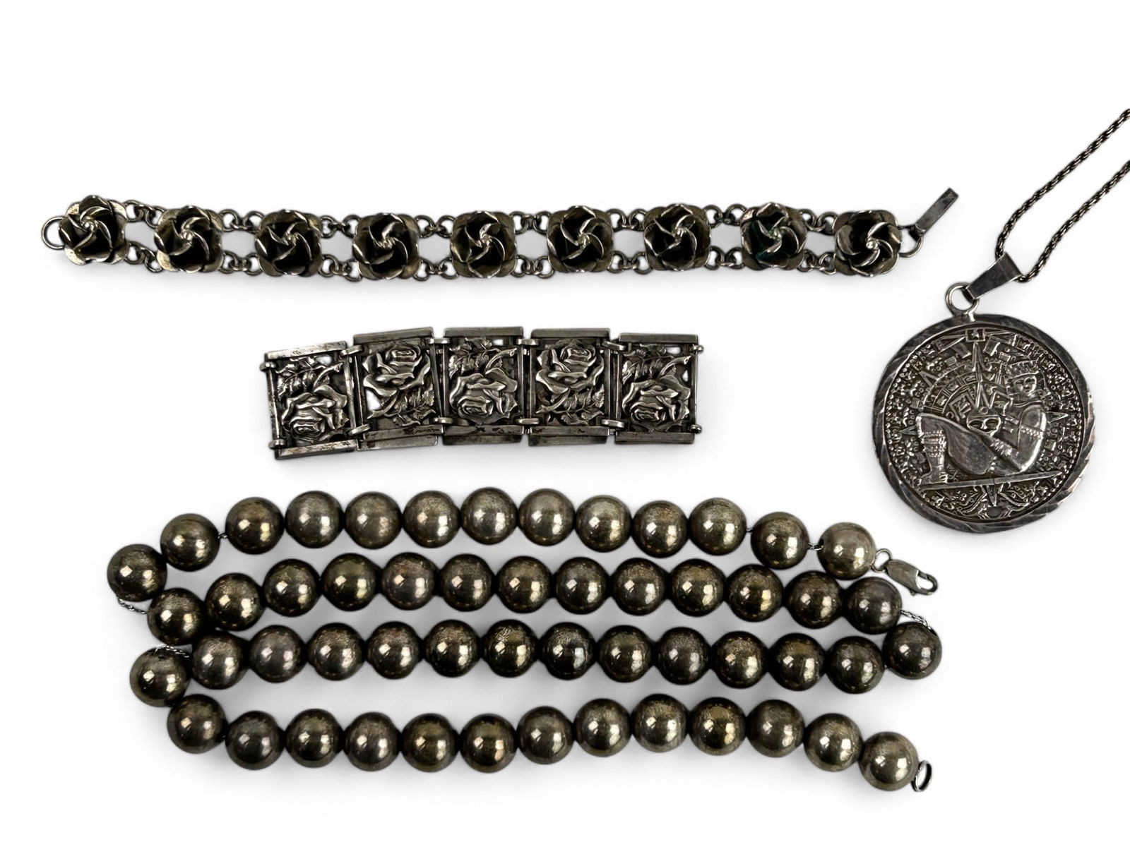 Estate Lot of 4 Vintage Mexican Jewelry Pcs. 156g (1 of 5)