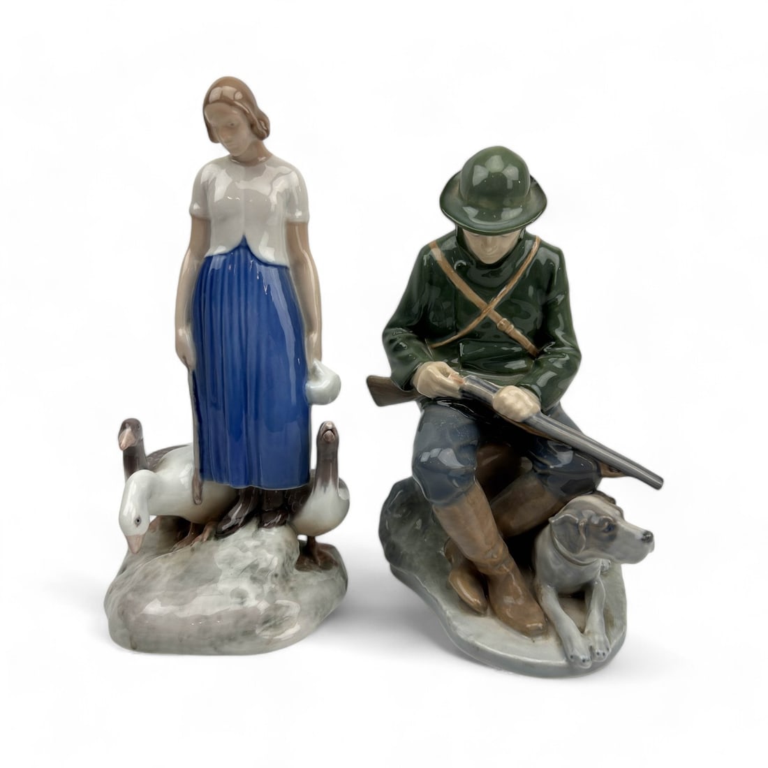 Royal Copenhagen Figurines Hunter & Farm Girl LOT (1 of 5)