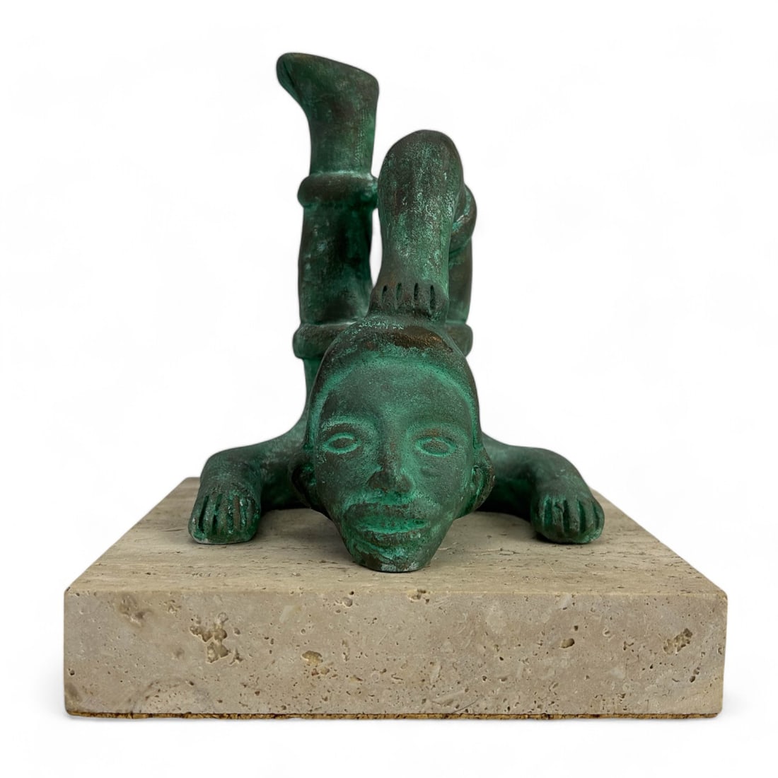 Pre Columbian Style Bronze Acrobat Metal Sculpture (1 of 5)