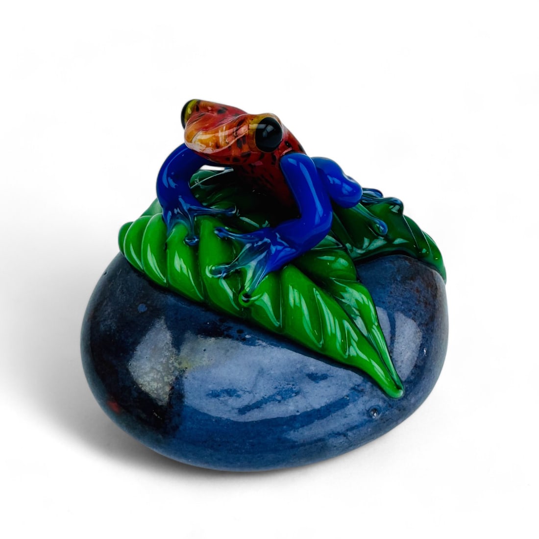 Orient Flume Tree Frog Art Glass Desk Paperweight (1 of 5)