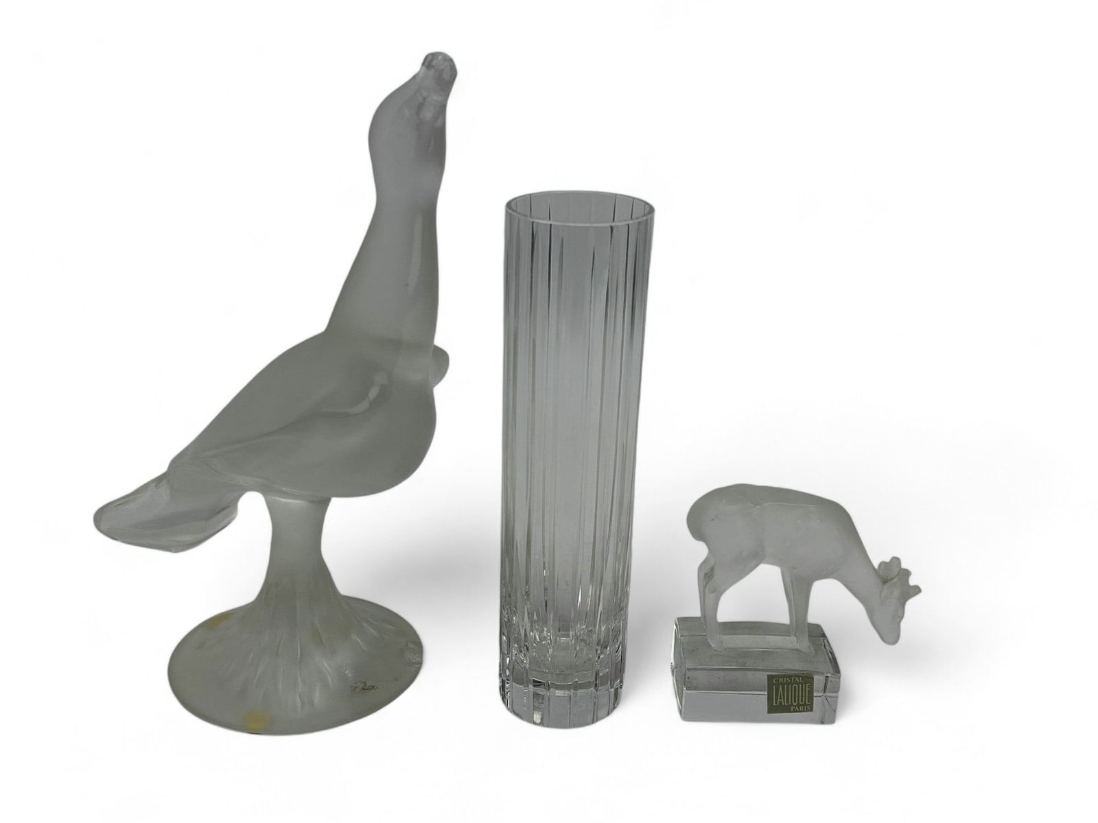 Lalique Deer & Seagull & Baccarat Harmonie Vase (1 of 8)