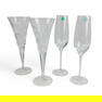 Waterford Tiffany Crystal Champagne Flutes 4pc Lot