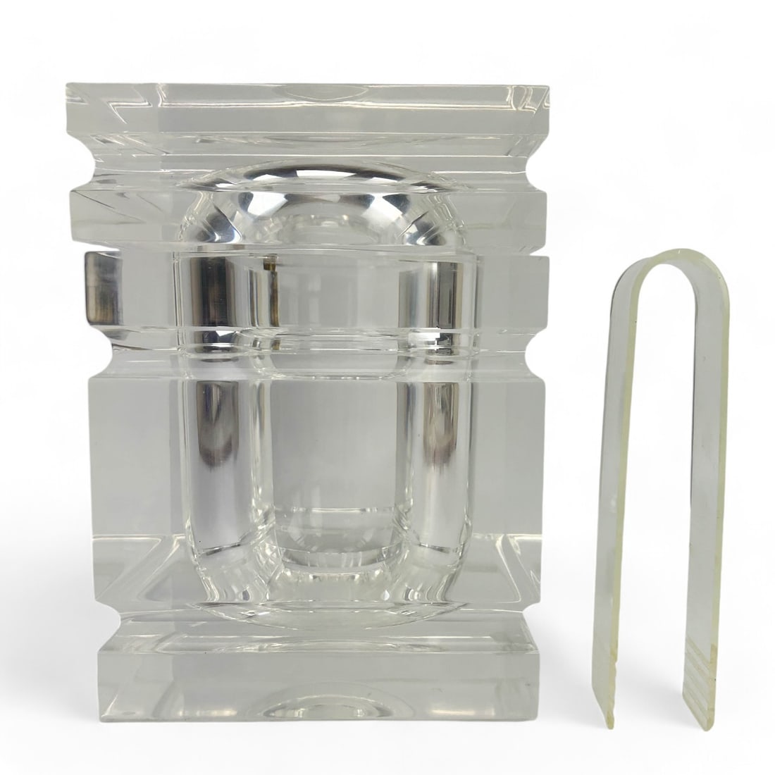 Michael Kazan Lucite Acrylic Modernist Ice Bucket (1 of 4)