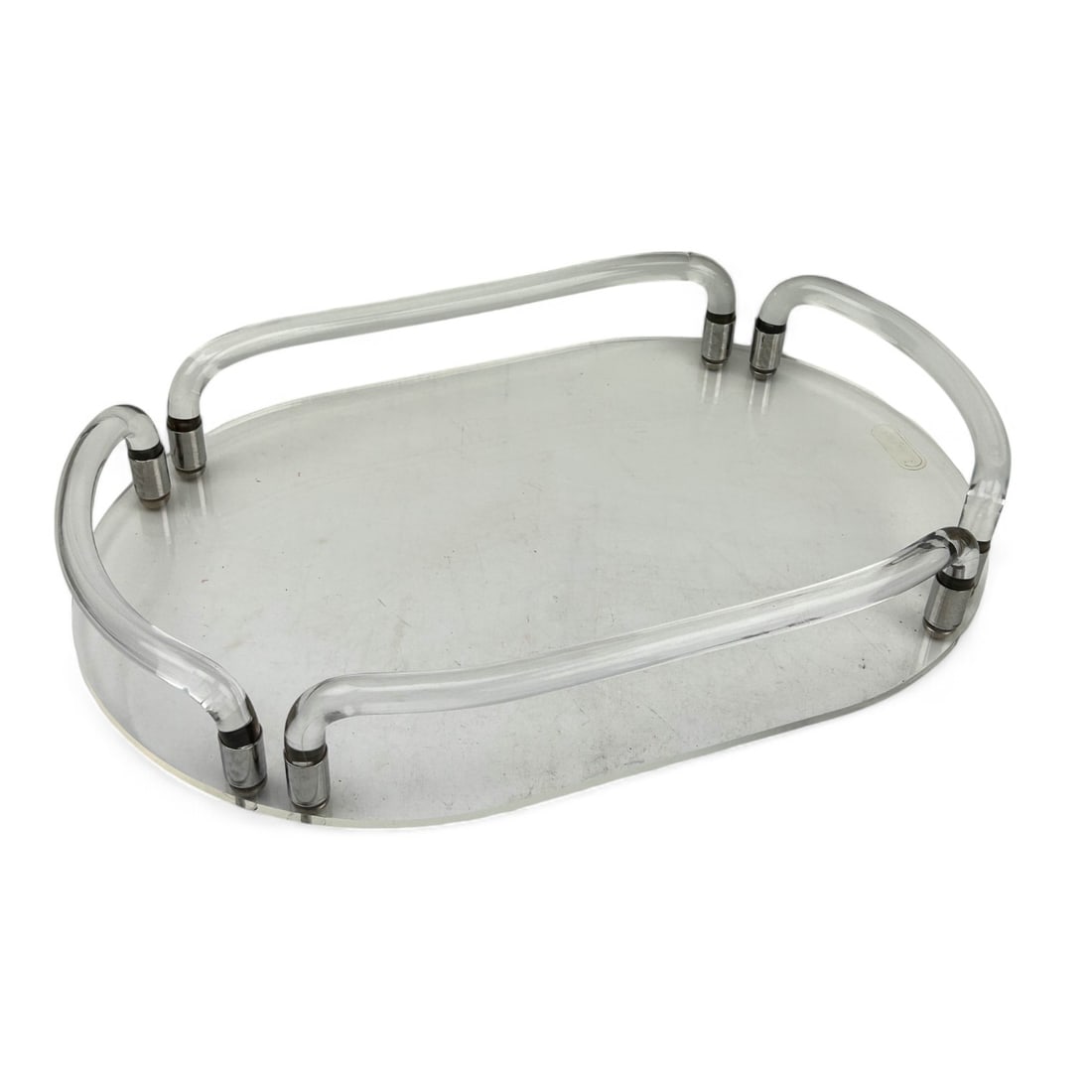 Dorothy Thorpe Mid Century Lucite Chrome Tray (1 of 6)