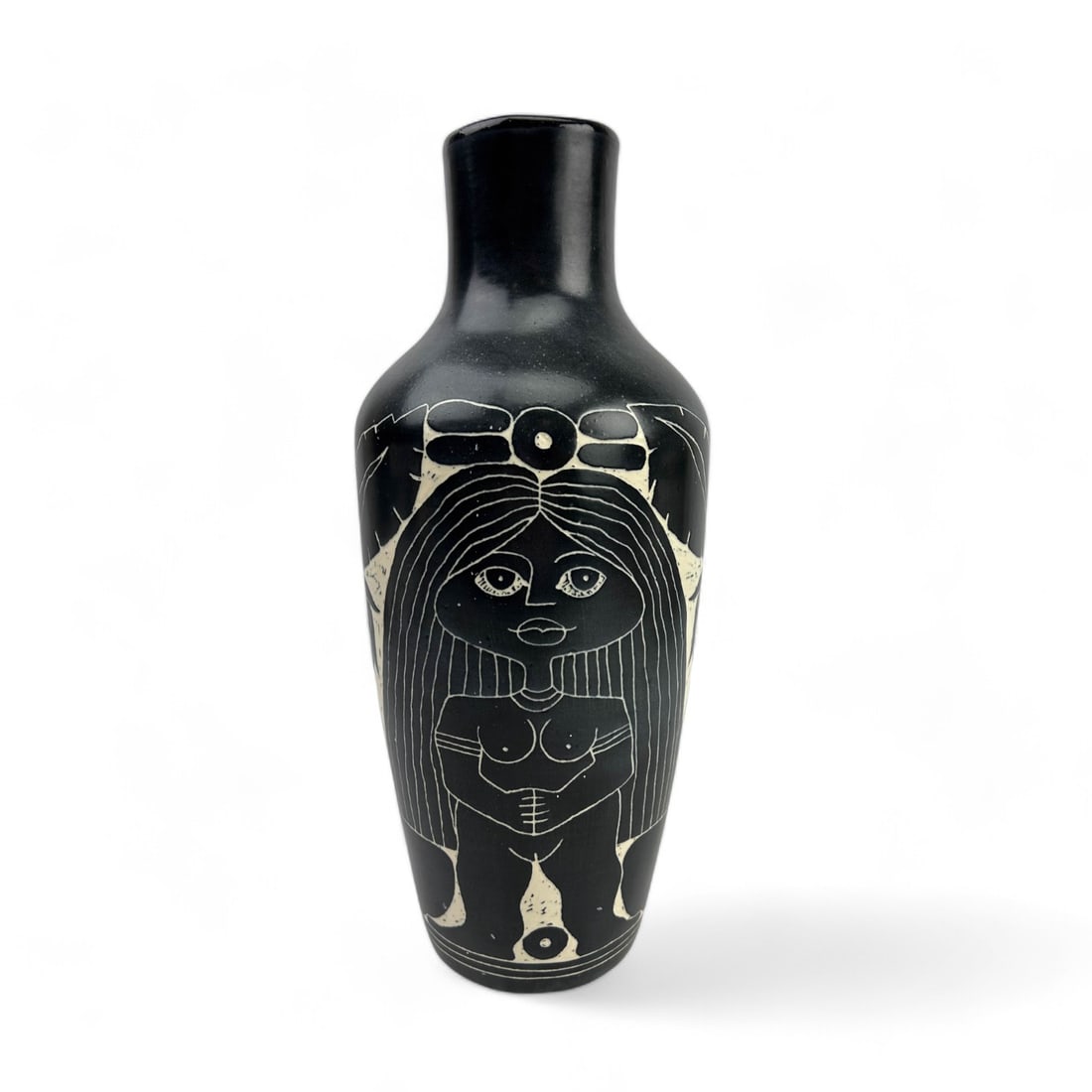 Curras Sgraffito Carved Ceramic Art Pottery Vessel (1 of 6)