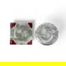 2 Crystal Ashtrays Faceted Round Etched Dragon