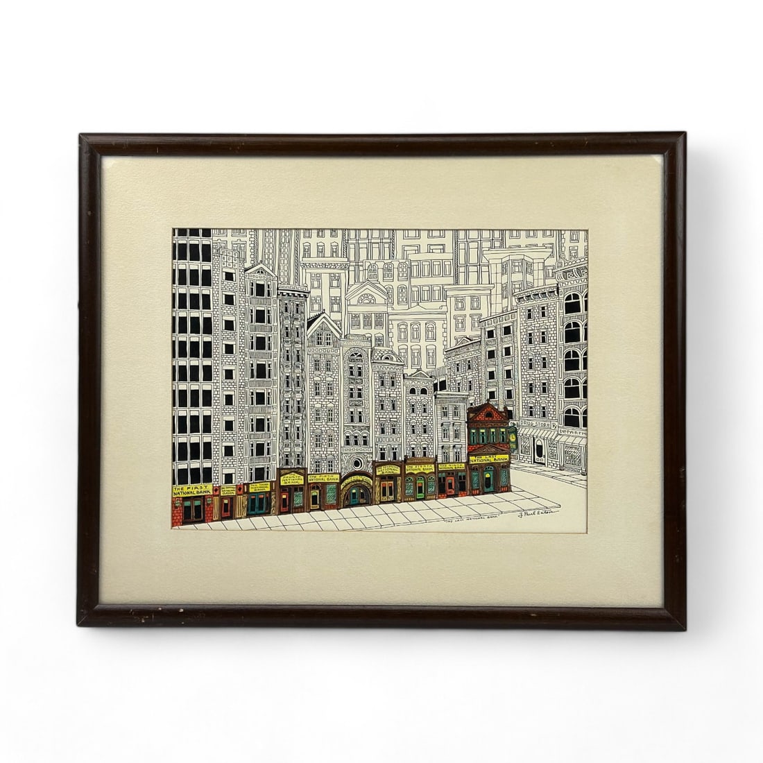 J Paul Eaton 1927-1989 Building Pen & Ink Drawing (1 of 5)