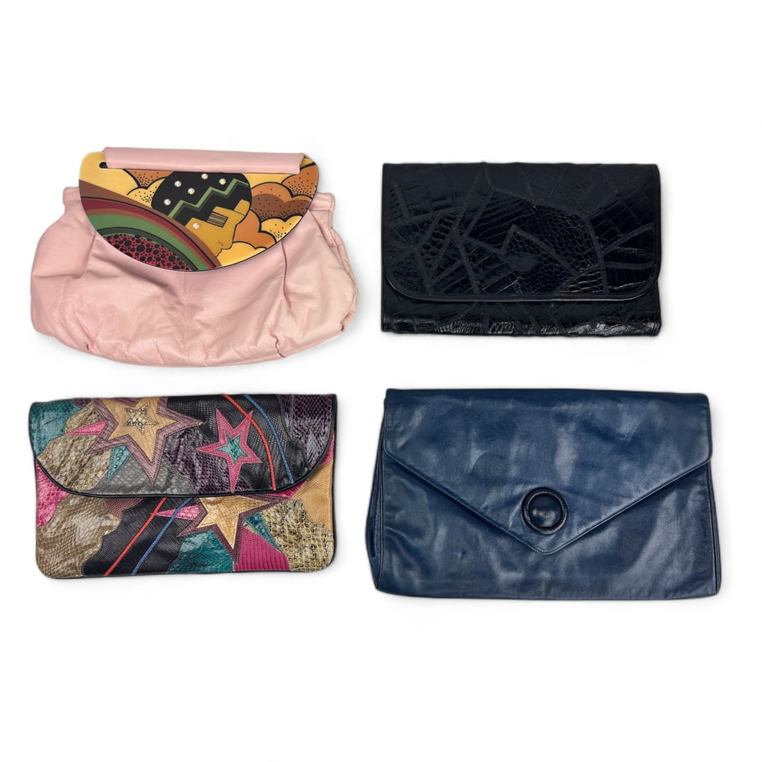 4 Pc Leather Snakeskin Vintage Clutch Purses (1 of 11)