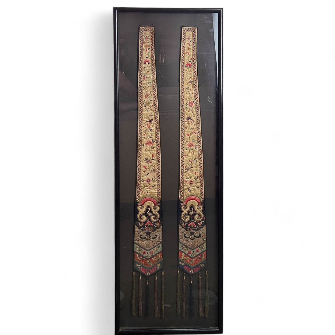 Chinese Pr Silk Embroidered Fringed Wall Hangings (1 of 5)