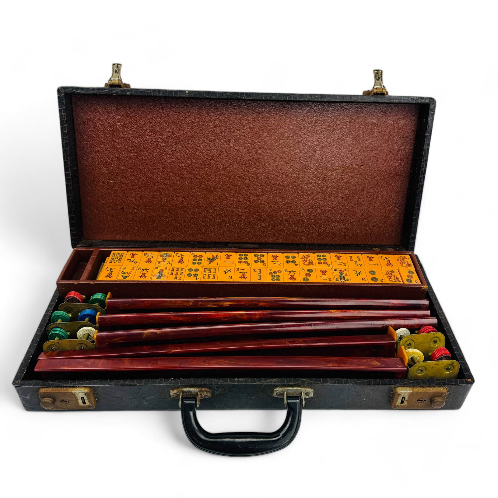 Chinese Mahjong Bakelite Tile 5 Rack Board Game (1 of 7)