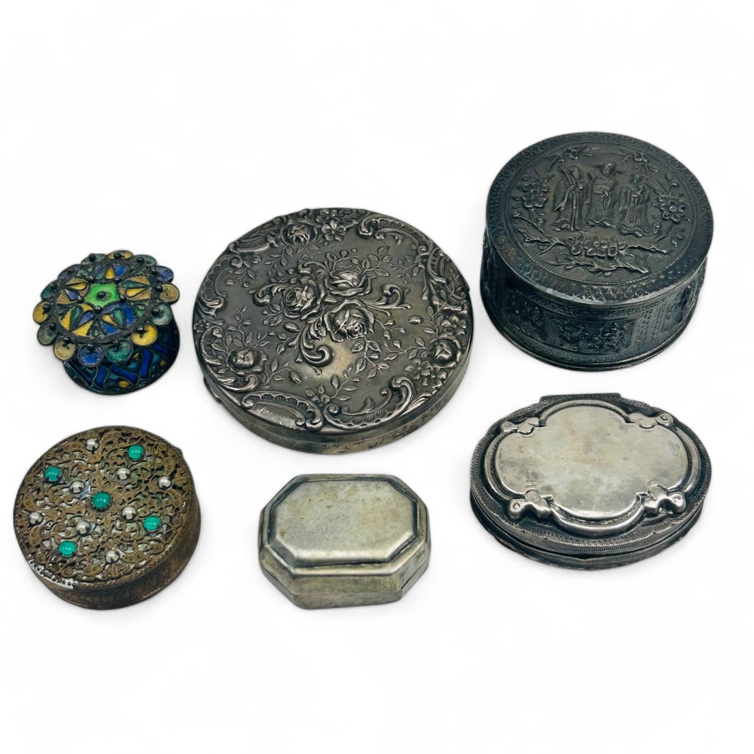 Sterling Silver Plate Bronze Lidded Box ESTATE LOT (1 of 12)