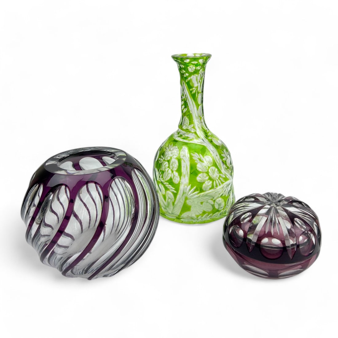 Bohemian Czech Cut Clear Crystal Decanter Bowl Jar (1 of 5)