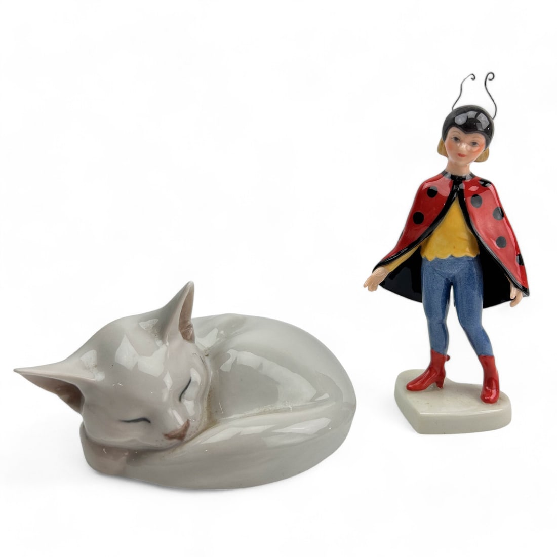 Royal Copenhagen Child Ladybird & Cat Figurine 2pc (1 of 5)