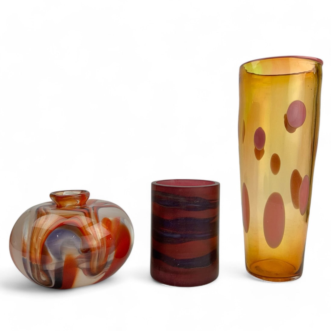 Studio Crafted Artisan Signed Art Glass Vase LOT (1 of 7)