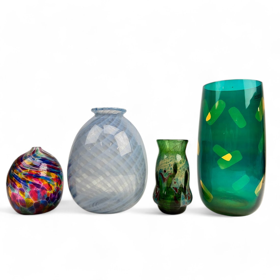 Studio Artisan Blown Art Glass Vessel Vase 4pc LOT (1 of 8)