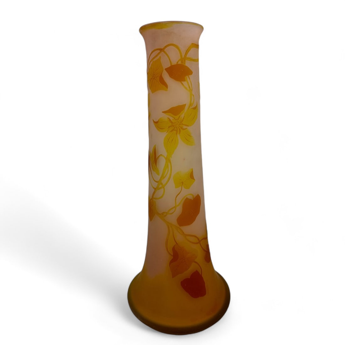 Galle Style Acid Etched Cameo Carved Glass Vessel (1 of 6)