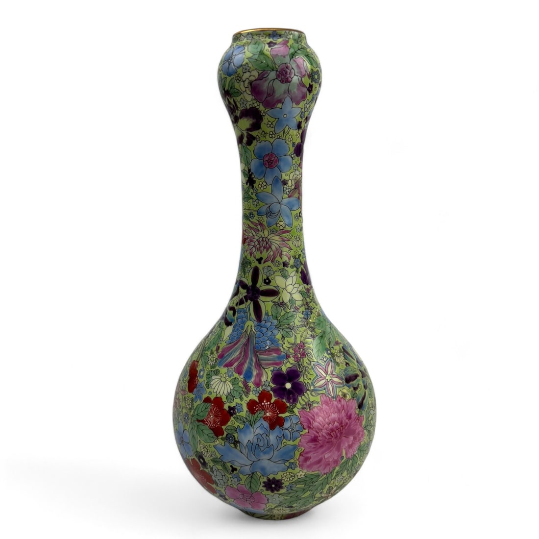 Chinese Polychrome Painted Porcelain Gourd Vase (1 of 5)