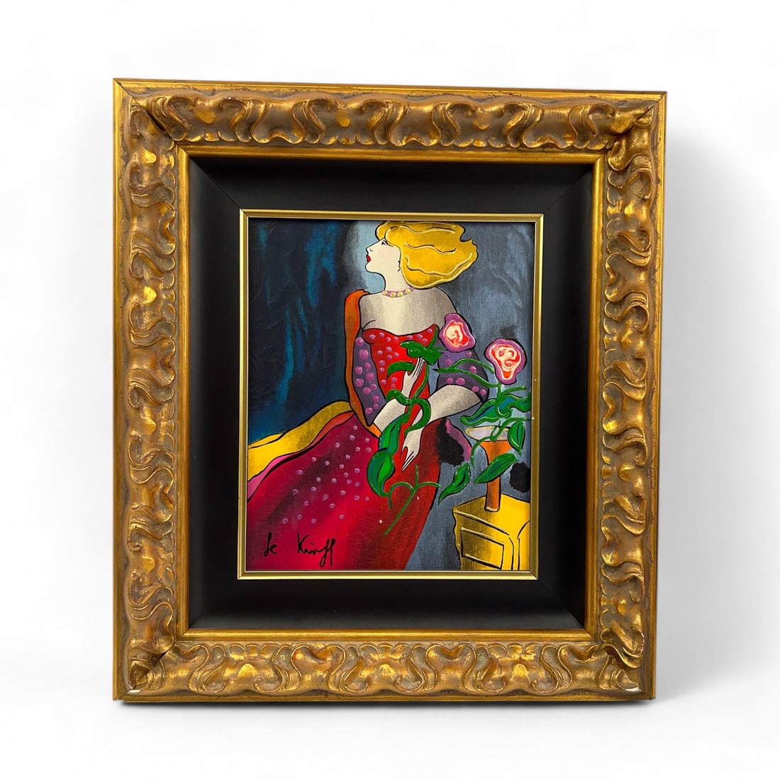 Linda Le Kinff b 1949 Lady Red Dress Color Giclee (1 of 4)