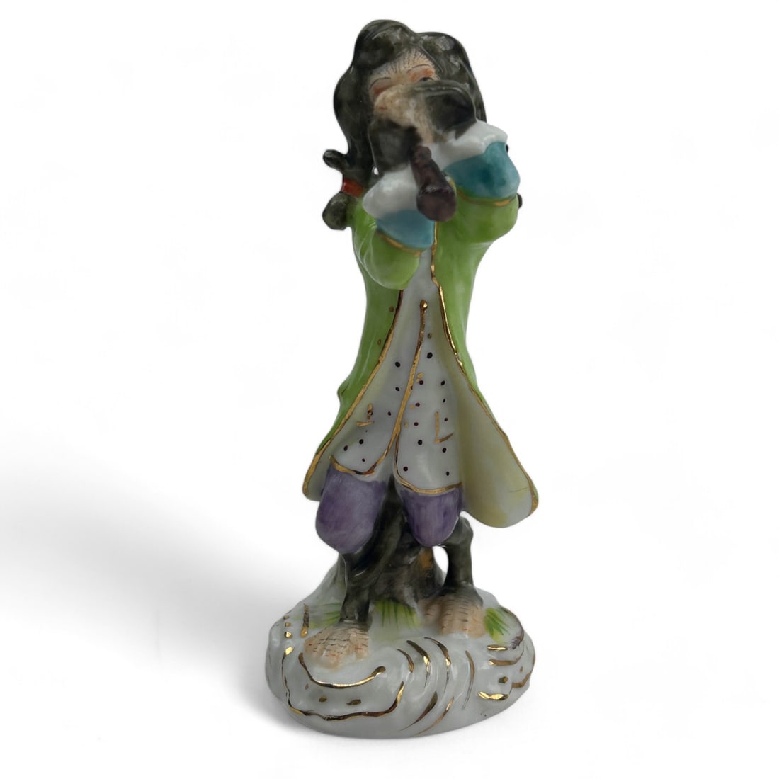 Meissen Style Porcelain Music Band Monkey Figurine (1 of 4)