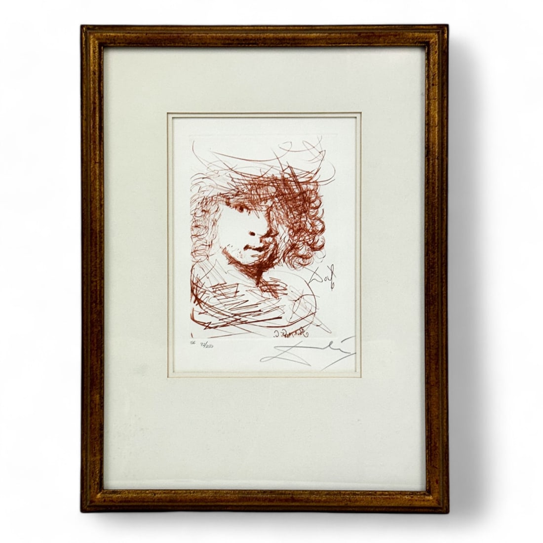 Salvador Dali 1904-1989 Rembrandt Portrait Etching (1 of 6)