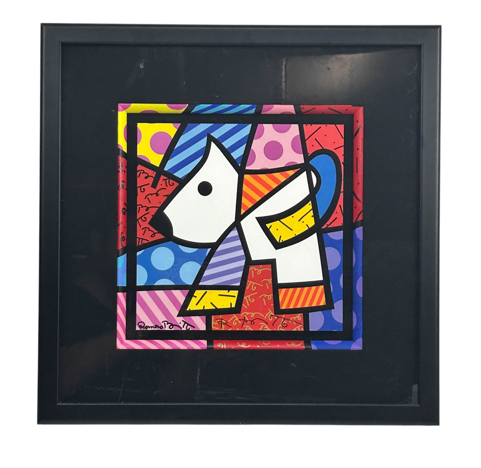 Romero Britto b 1963 Pop Art Dog Print Plate SIGNED (1 of 4)