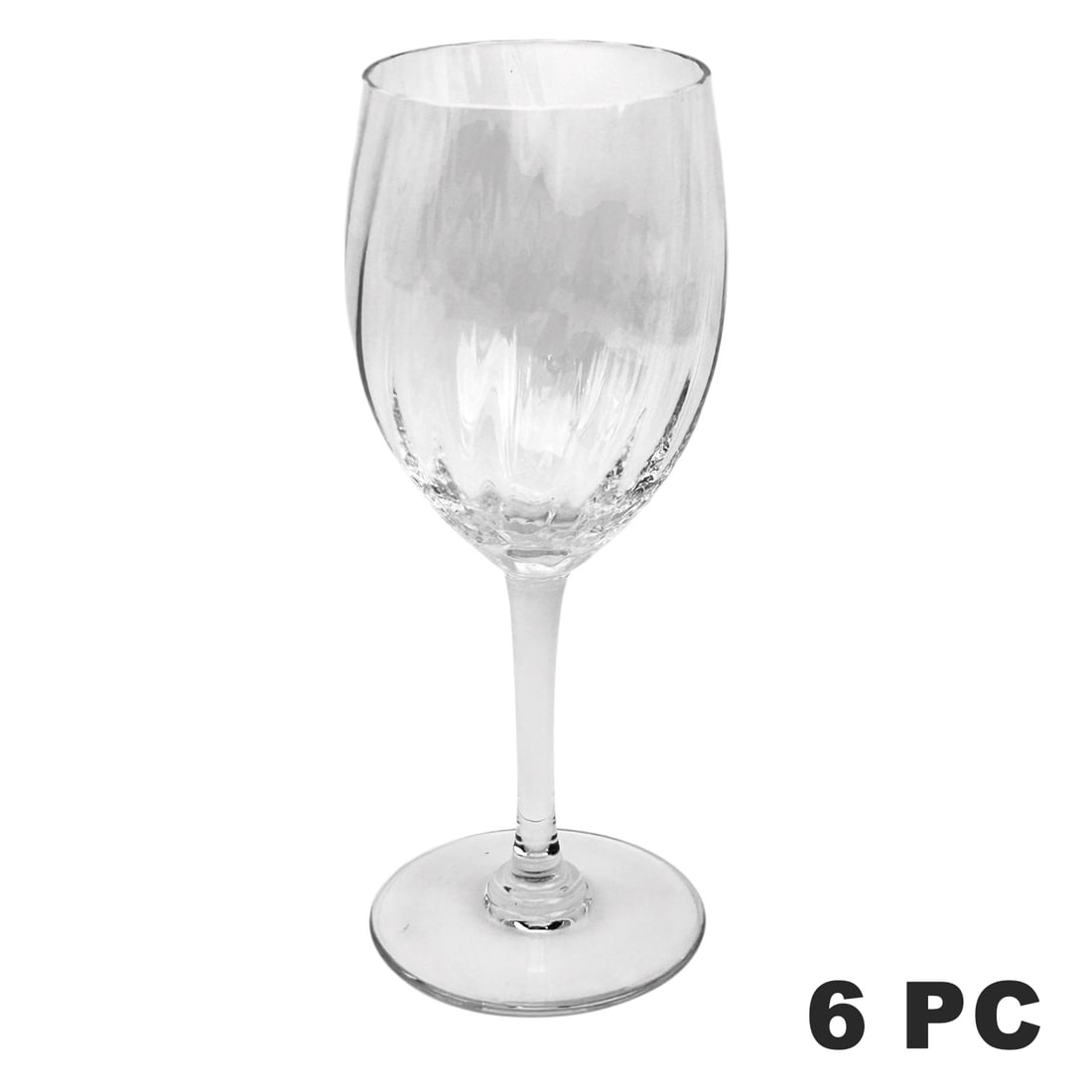 Set 6 Baccarat Livourne Claret Wine Bar Glasses: This is a set of six Baccarat Crystal Claret wine glasses in the Livourne pattern. Each glass stands at 6 3/8 inches tall and features the signature Baccarat craftsmanship, known for its clarity and b