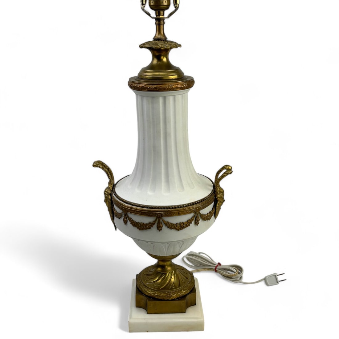 Antique French Bronze Mounted Parian Bisque Lamp (1 of 5)