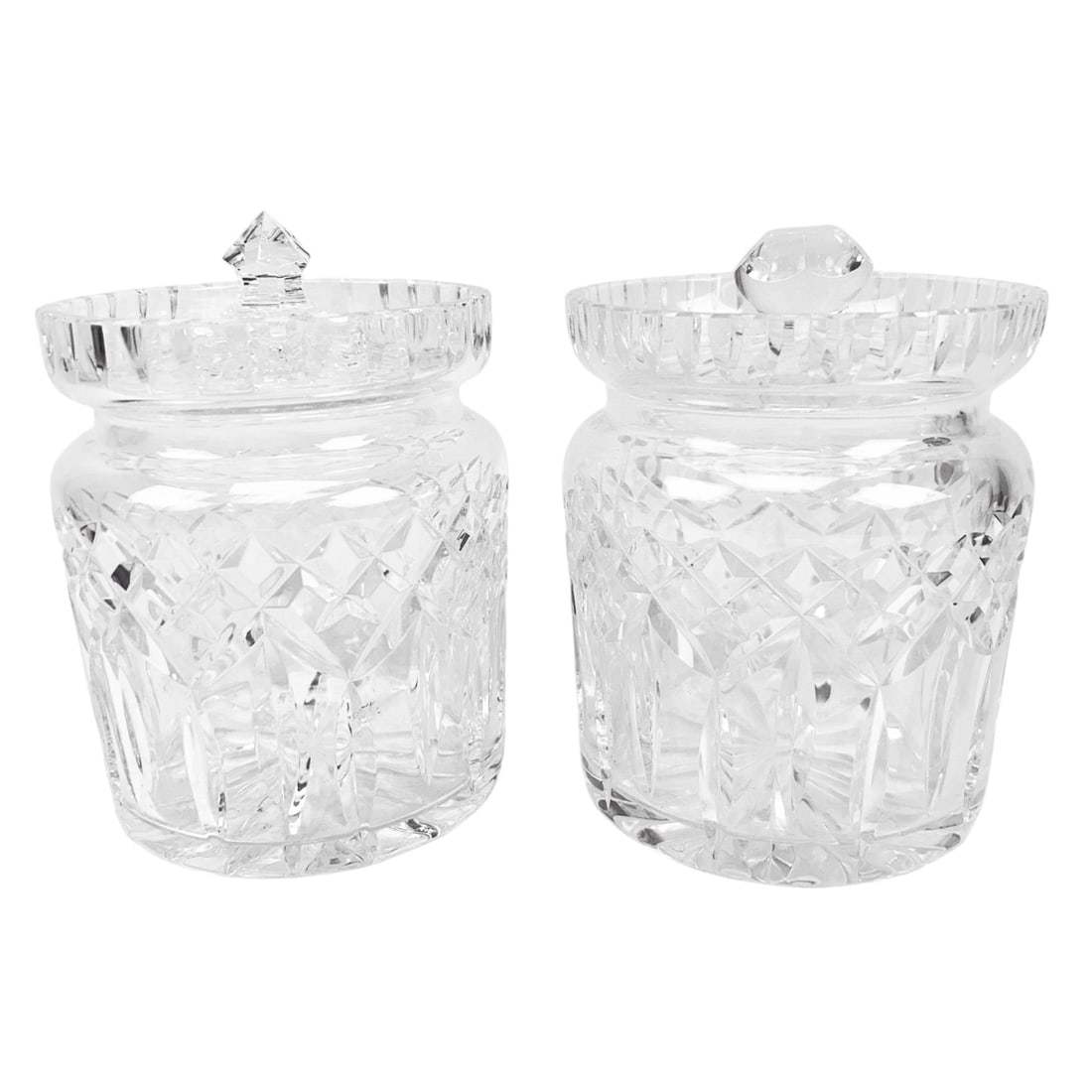 Waterford Crystal Lismore Cookie Jar Barrel 2p LOT (1 of 6)