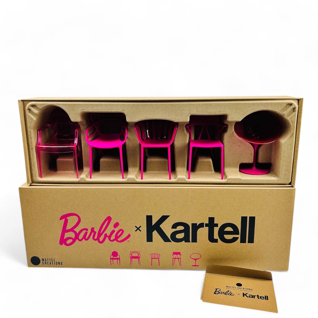 Barbie X Kartell Pink Mini Designer 5pc Chair Set (1 of 8)