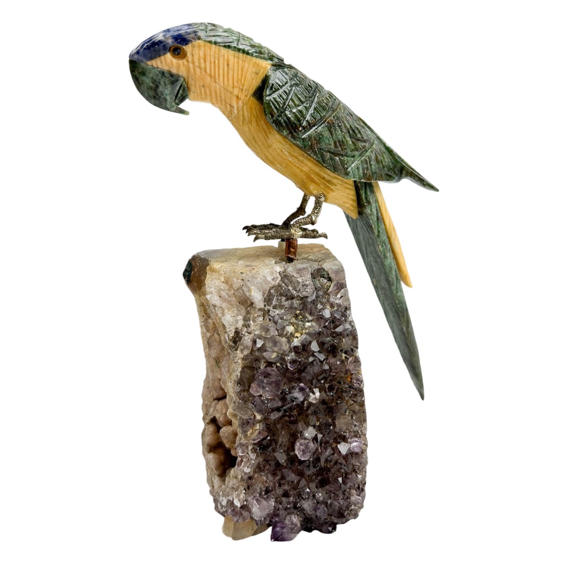Natural Carved Gemstone Macaw Parrot Sculpture (1 of 9)