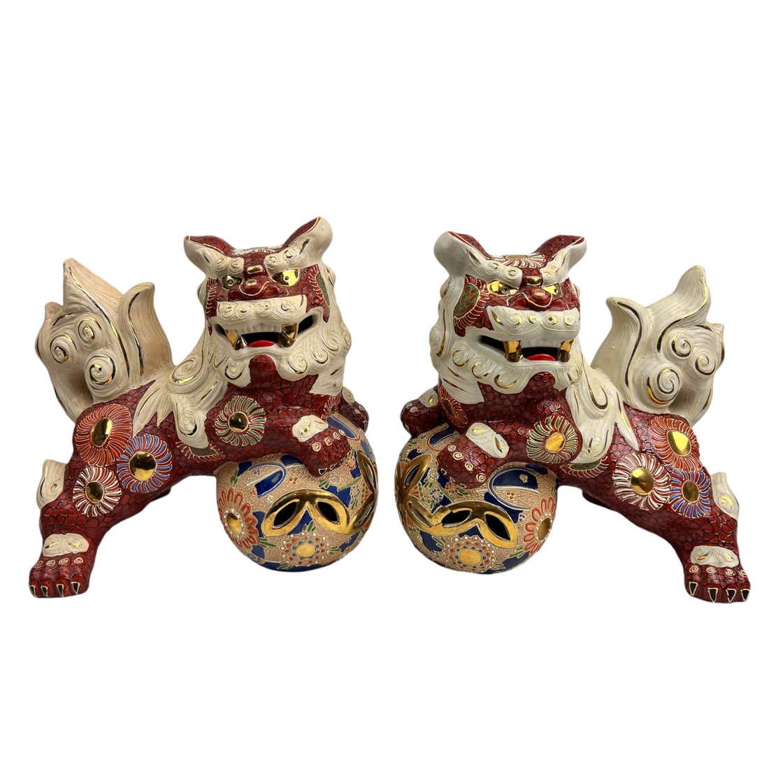 Japanese Foo Dragon Lion Dog Ceramic Sculptures PR (1 of 10)