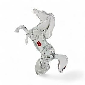 Baccarat France Rearing Horse Equestrian Sculpture