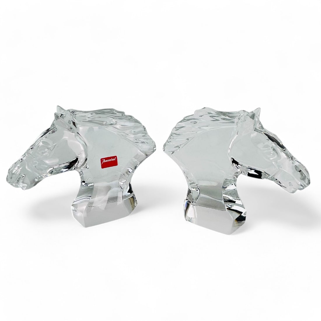 Baccarat France Crystal Horse Head Bust Sculptures (1 of 3)