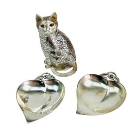 Christofle Silverplate Cat & Tiffany Sterling Tray