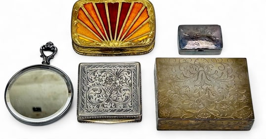 Sterling and 800 Silver Compact Mirror LOT