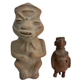 Pre Columbian Style Ceramic Pottery Figurine LOT