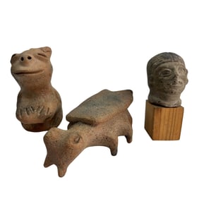 Pre Columbian Mayan Style Beetle Bust Head Statue