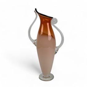 Mark Sudduth Studio Art Glass Opaque Peach Vase