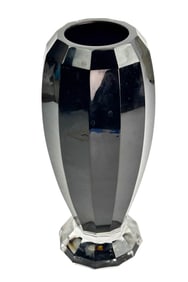 Ralph Lauren Lucille Black Crystal Art Glass Vase