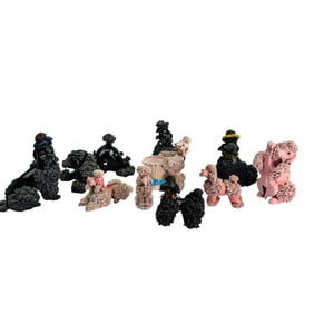 Ceramic Spaghetti Poodle K9 Dog Figurine 10pc LOT