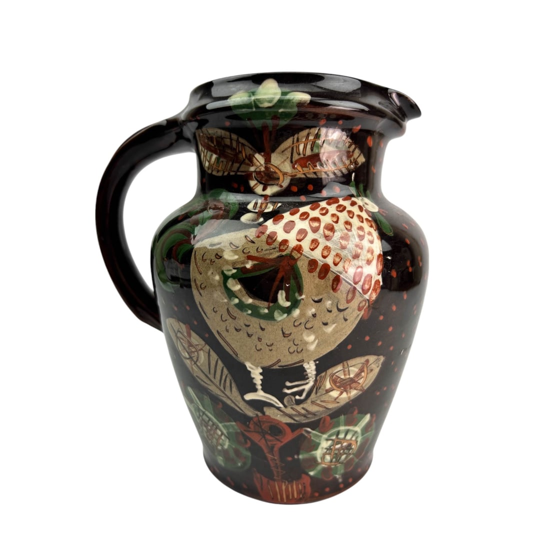 Hans Schneider Swiss Folk Art Ceramic Pottery Jug (1 of 5)