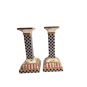 MacKenzie Childs Torquay Frank Mustard Candlestick