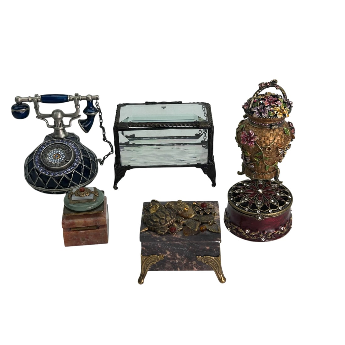 Rucinni & Jo Marz Bejeweled Trinket Jewelry Box 6p (1 of 8)