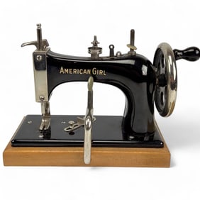 1930s American Girl Child Sewing Machine with Box