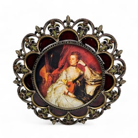 Jay Strongwater Crystal Red Enamel Photo Frame