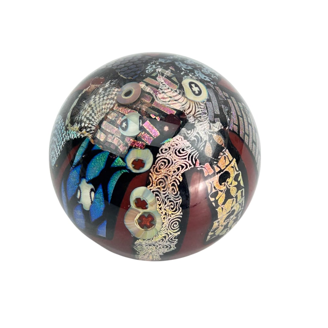 Peter Vanderlaan Dichroic Glass Paperweight SIGNED (1 of 4)