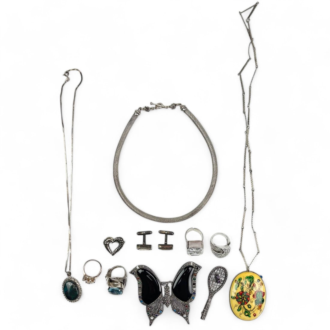 Sterling Silver Necklace Rings Brooch Cufflinks (1 of 8)